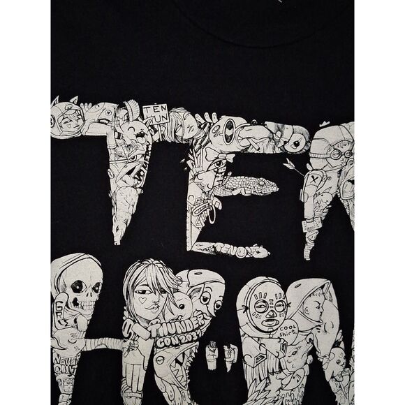 Artsy Anvil Lightweight Men's T-Shirt Black Ten Hun Graphic People Letters 2XL - Picture 4 of 9